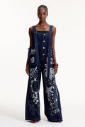 Elric Embroidered Denim Overalls